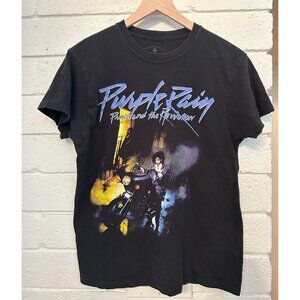 Prince Purple Rain Short Sleeve Tshirt in Black Size Medium
